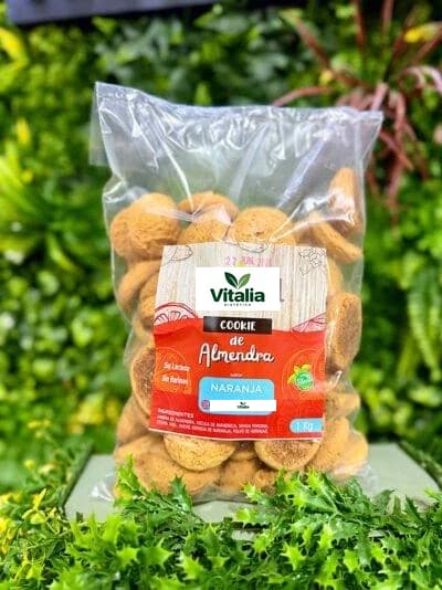 Cookie de almendra sabor naranja endulzada con miel y stevia